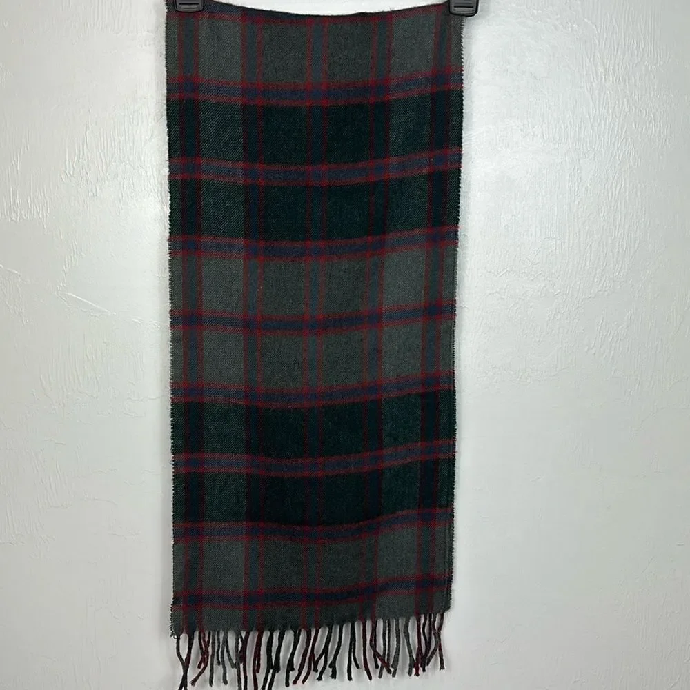 Johnson’s Eldorado Vintage Plaid Fringe Trim Scarf
